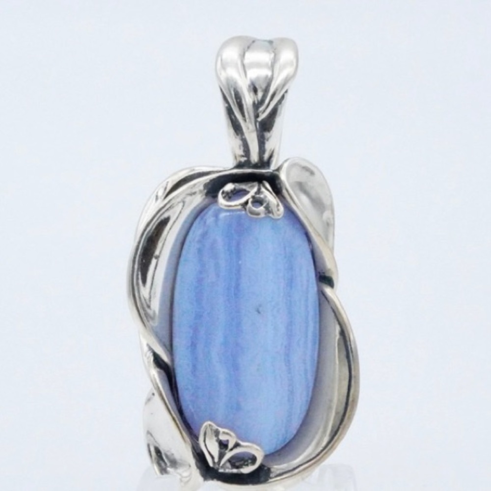 Carolyn‎ Pollack Relios Pendant Blue Lace Agate Sterling Silver Enhancer